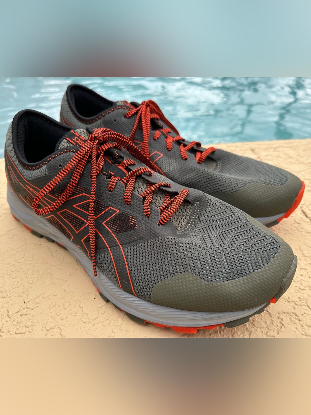 ASICS Gel-Excite Trail Camo Green Orange Running Shoes Men’s Size 13 in VGC